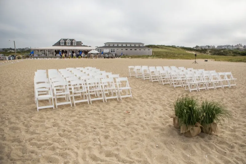 Wedding event setup at Sandbar